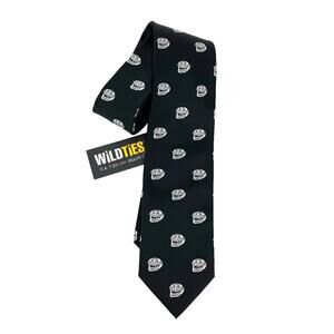 NWT Wildties Laughing Face Black Tie Whimsical Fun Festive Trollface Halloween